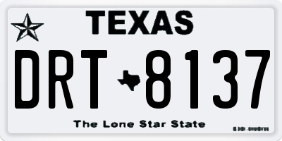 TX license plate DRT8137