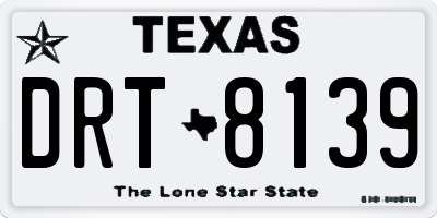 TX license plate DRT8139