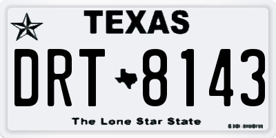 TX license plate DRT8143