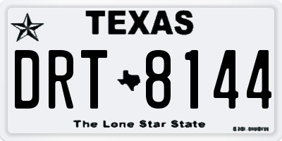 TX license plate DRT8144