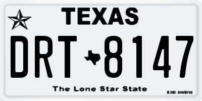 TX license plate DRT8147