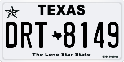 TX license plate DRT8149