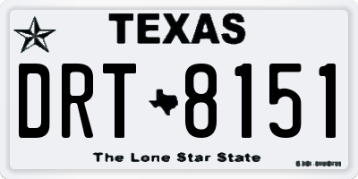 TX license plate DRT8151