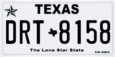 TX license plate DRT8158