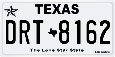 TX license plate DRT8162