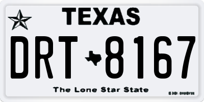 TX license plate DRT8167