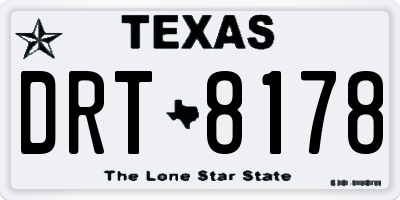 TX license plate DRT8178