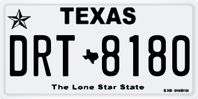 TX license plate DRT8180