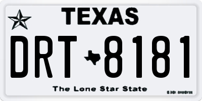 TX license plate DRT8181