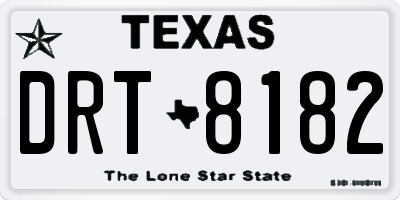 TX license plate DRT8182