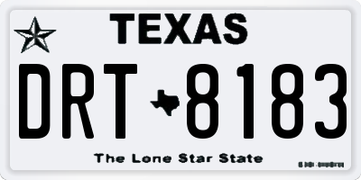 TX license plate DRT8183