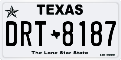 TX license plate DRT8187