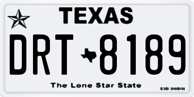 TX license plate DRT8189