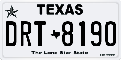TX license plate DRT8190