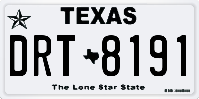 TX license plate DRT8191