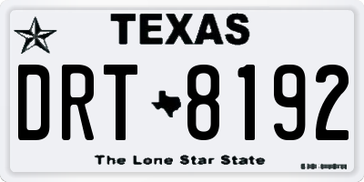 TX license plate DRT8192