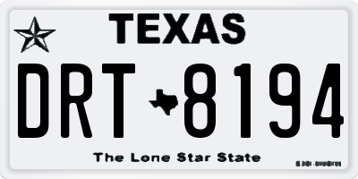 TX license plate DRT8194