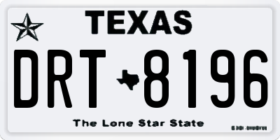 TX license plate DRT8196