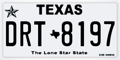 TX license plate DRT8197