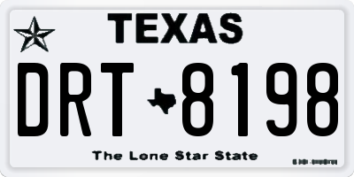 TX license plate DRT8198