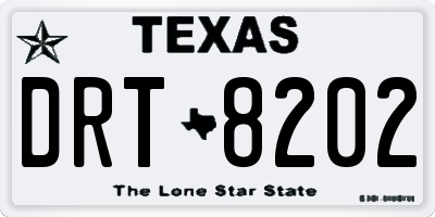 TX license plate DRT8202