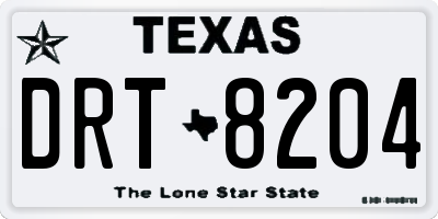 TX license plate DRT8204