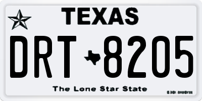 TX license plate DRT8205