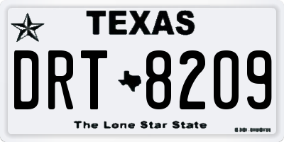 TX license plate DRT8209