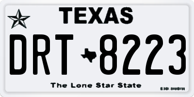 TX license plate DRT8223