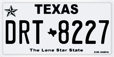 TX license plate DRT8227