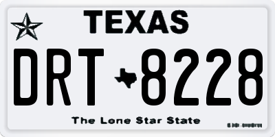 TX license plate DRT8228