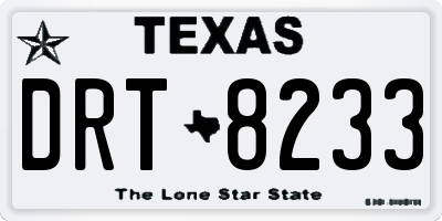TX license plate DRT8233