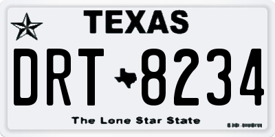 TX license plate DRT8234