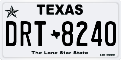 TX license plate DRT8240