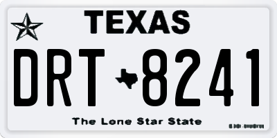 TX license plate DRT8241
