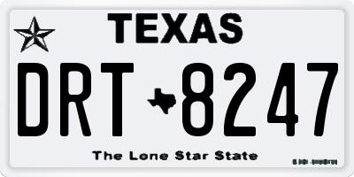 TX license plate DRT8247