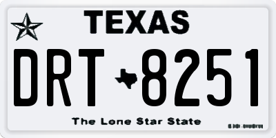 TX license plate DRT8251