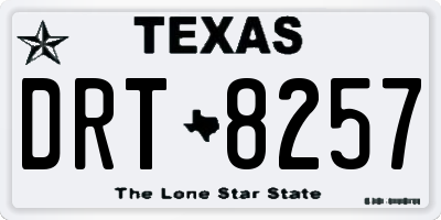 TX license plate DRT8257