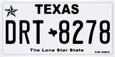 TX license plate DRT8278