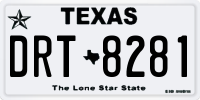 TX license plate DRT8281
