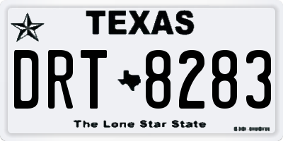 TX license plate DRT8283