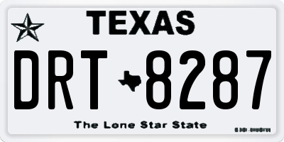 TX license plate DRT8287