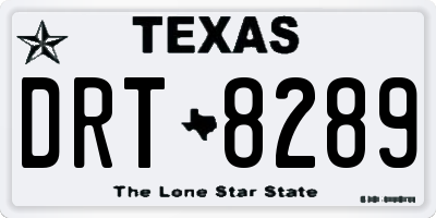 TX license plate DRT8289