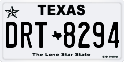 TX license plate DRT8294