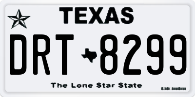 TX license plate DRT8299