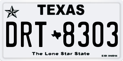 TX license plate DRT8303