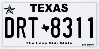 TX license plate DRT8311