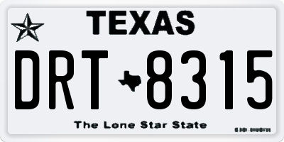 TX license plate DRT8315