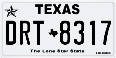 TX license plate DRT8317