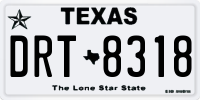 TX license plate DRT8318